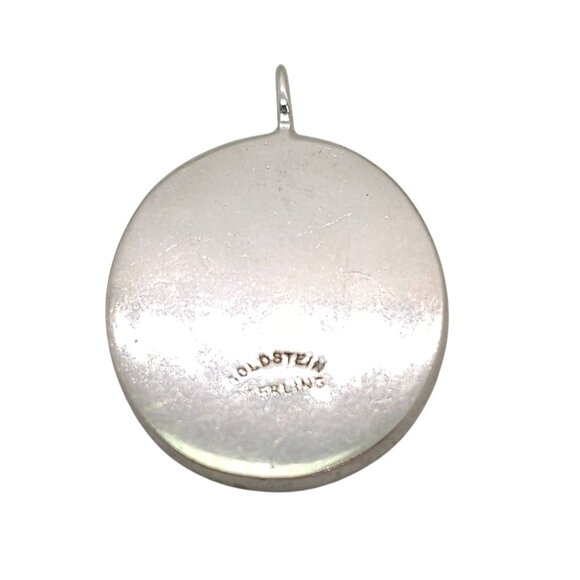 Vintage Victorian Style Painted Porcelain Pendant Goldstein Sterling Silver - Picture 3 of 11